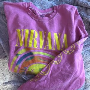 Urban outfitters nirvana pink crewneck